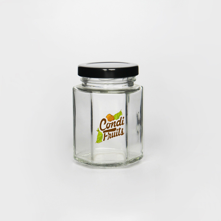 Glass Jam Jar Wholesale 10oz  280ml Hexagonal Honey Glass Jar With Lid For Honey