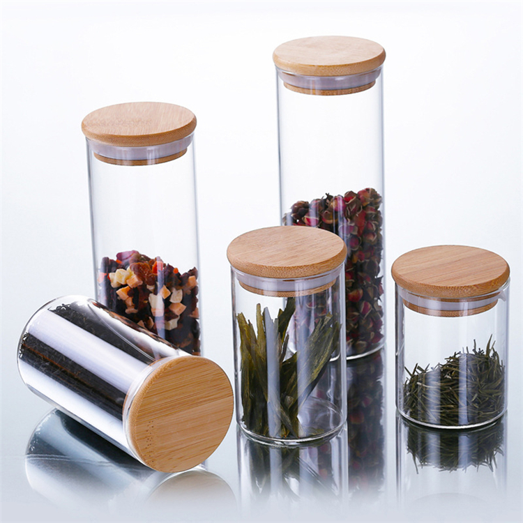 Glass Jar Airtight Kitchen Storage Organizer Glass Storage Jars With Acacia Lids