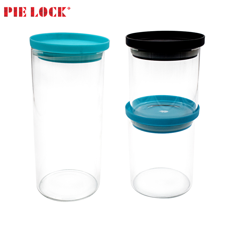 Glass Jar Airtight Leakproof Plastic Lid Wide Mouth Easy to Clean - BPA Free Tea, Canning, Sun Tea, Food Storage