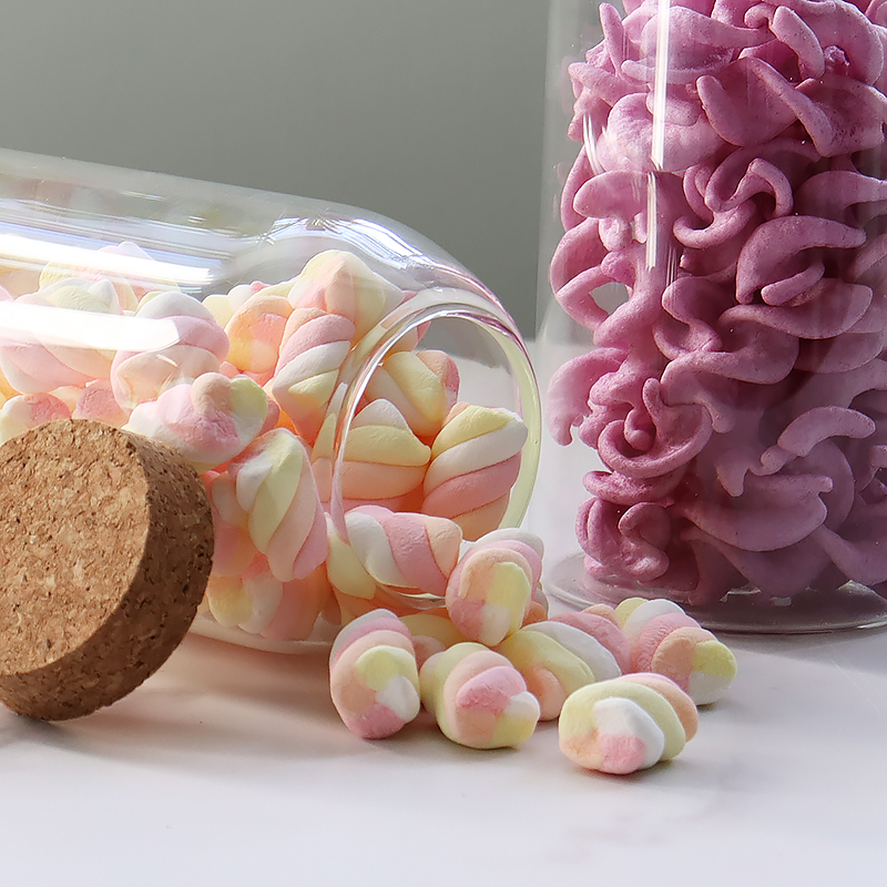 Glass Jar Borosilicate Canister with Cork Stopper Lid Airtight Container Cookie Candy Spice Tea Cereal Storage