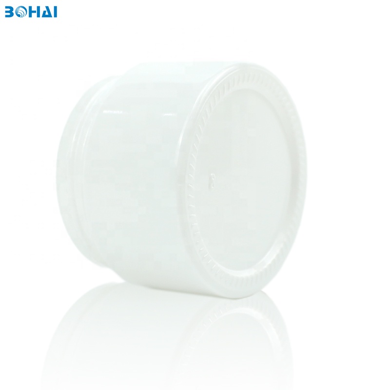Glass Jar Face Cream White 50g Pearl with Sliver Screw Cap Plastic Eye Cream