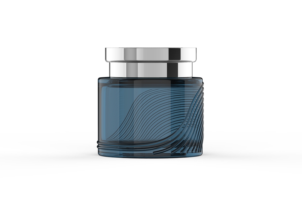 Glass Jar Manufacture Blue Srew Small Saffron Jars