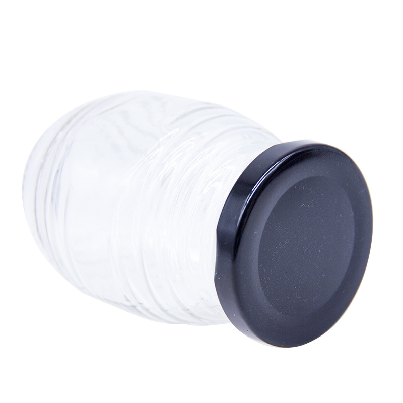Glass Jar Metal Lid 180ml 380ml glass honey bee storage jar