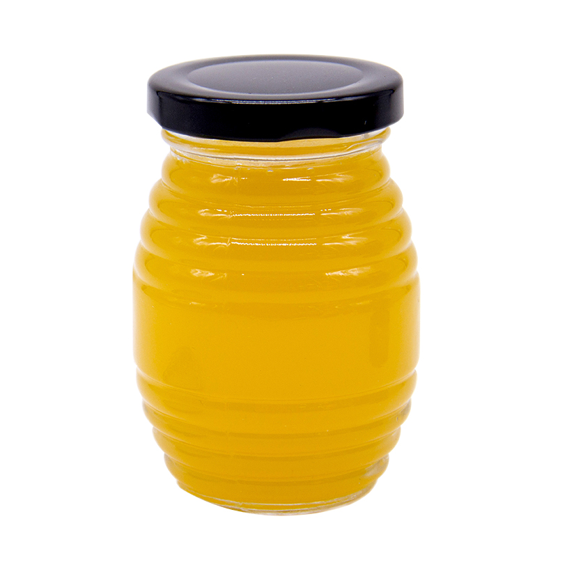 Glass Jar Metal Lid 180ml 380ml glass honey bee storage jar