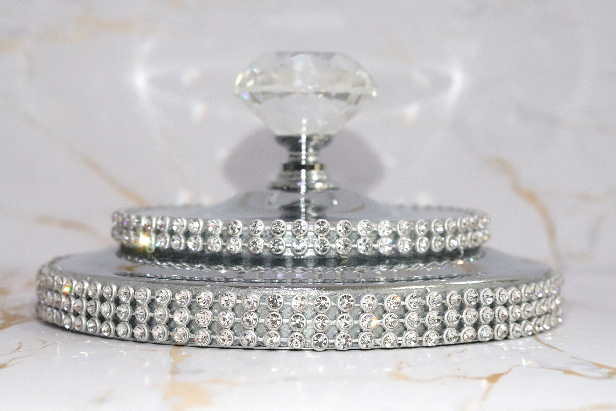 Glass Jar Silver Decor Acrylic Cookie Candy Weed Wholesale Mason Luxury Crystal Containers Glass Jar Storage Bottles With Lid