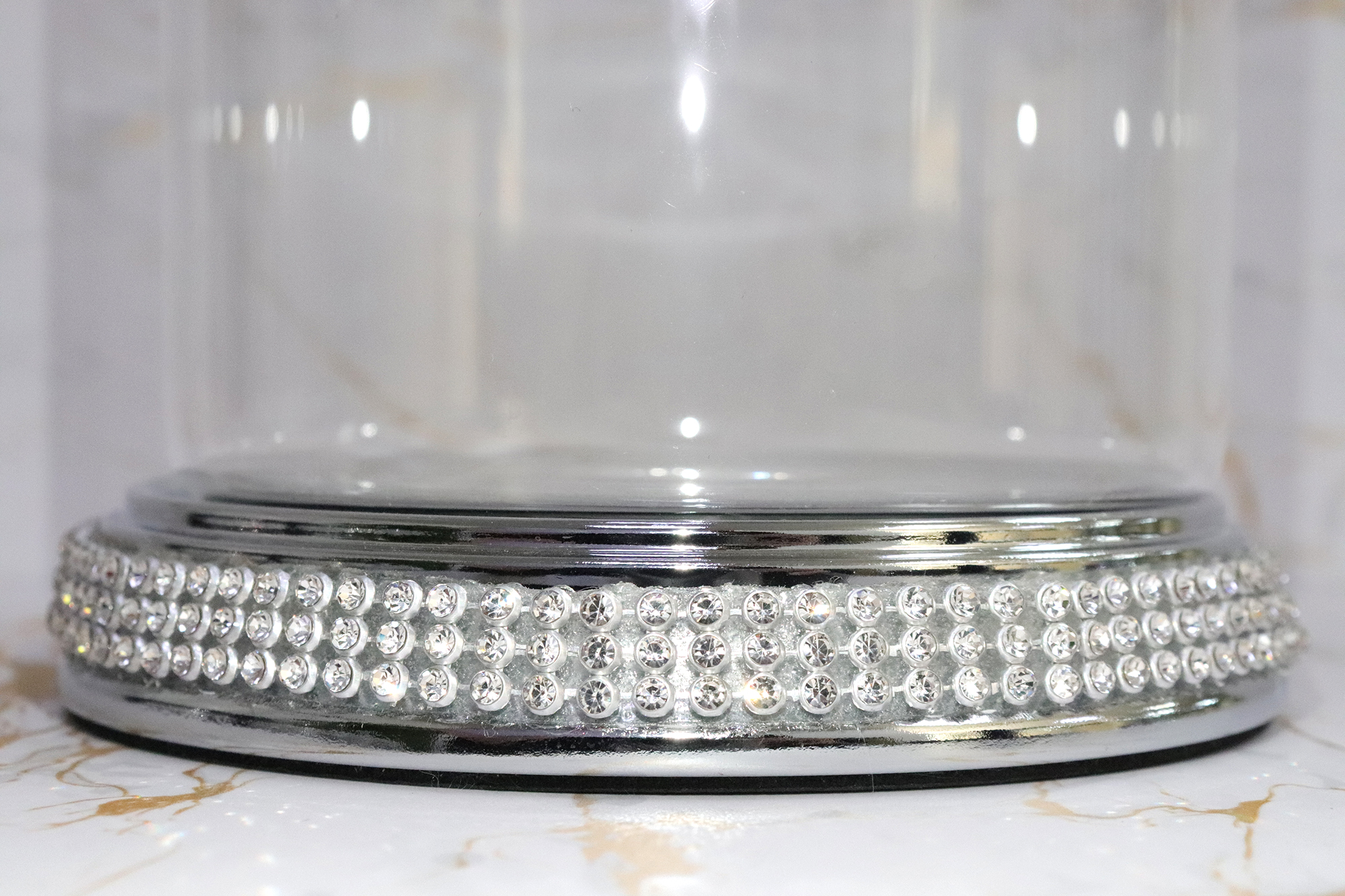 Glass Jar Silver Decor Acrylic Cookie Candy Weed Wholesale Mason Luxury Crystal Containers Jar Glass Storage Bottles With Lid