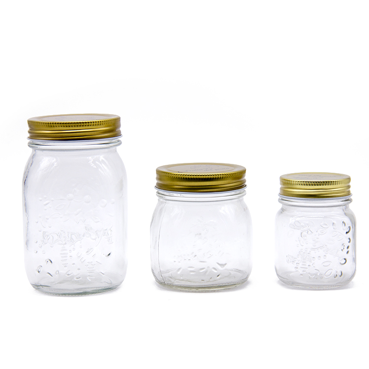 Glass Jar Supplier Wholesale Wide Mouth Mason Jars 8 Oz 16 Oz Glass Jar With Lid