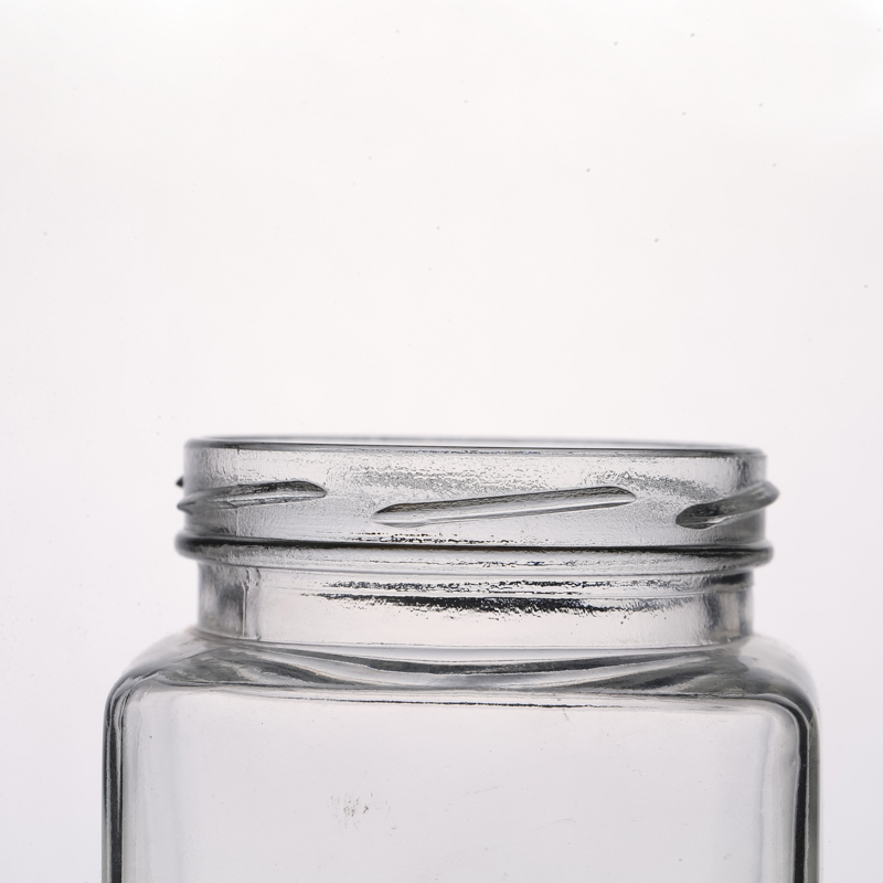 Glass Jar Suppliers Empty Square Metal Lids Airtight 100ml 280ml 380ml 500ml Glass Jars in Bulk