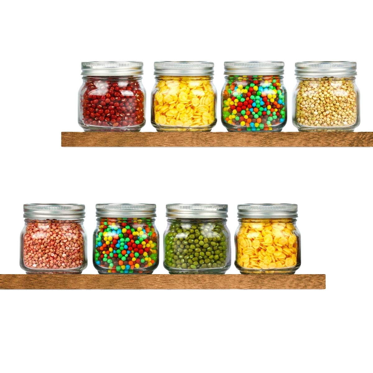 Glass Jar Wholesale in Bulk Empty Mini Regular Mouth 70mm 8 oz Half Pint Mason Jars