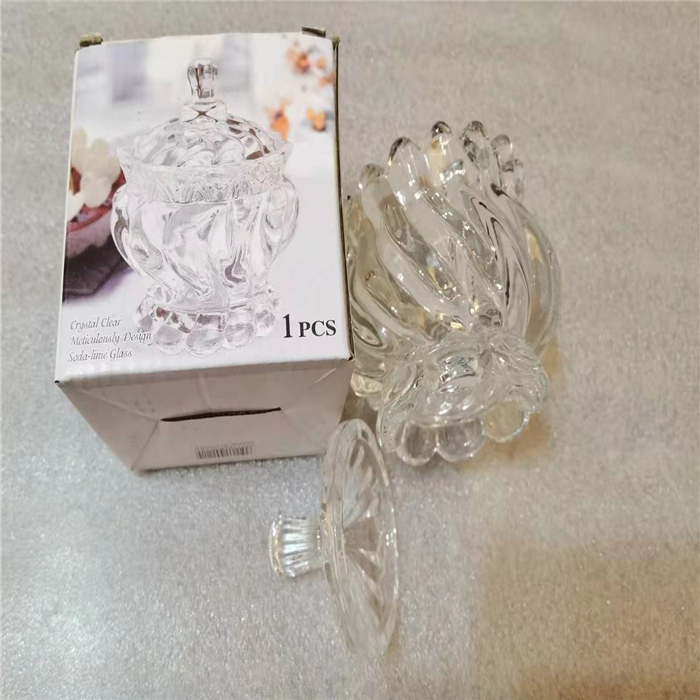 Glass Jar With Lid Ceramic Or Customerized Glass Storage Jars Wholesale Clear Glass Candy Jar Crystal Food Cont