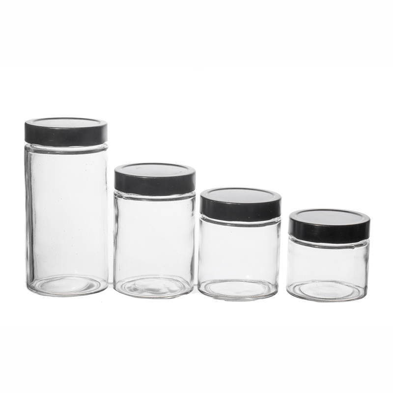 Glass Jar in Bulk Suppliers 100ml 200ml 300ml 500mlHigh Quality Screw Top Lids Various Capacity Storage Round Food Jar Glass