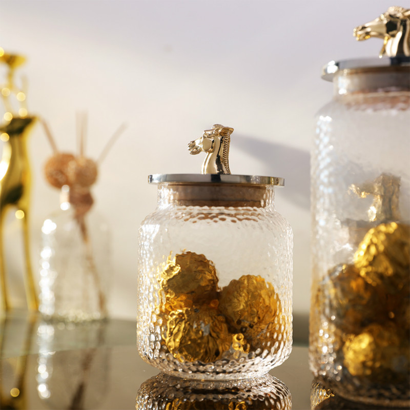 Glass Jars Dust-proof Transparent Storage Can with Cover Candy Glass Bottles Containers Sealed Tea Coffee Storage Tank