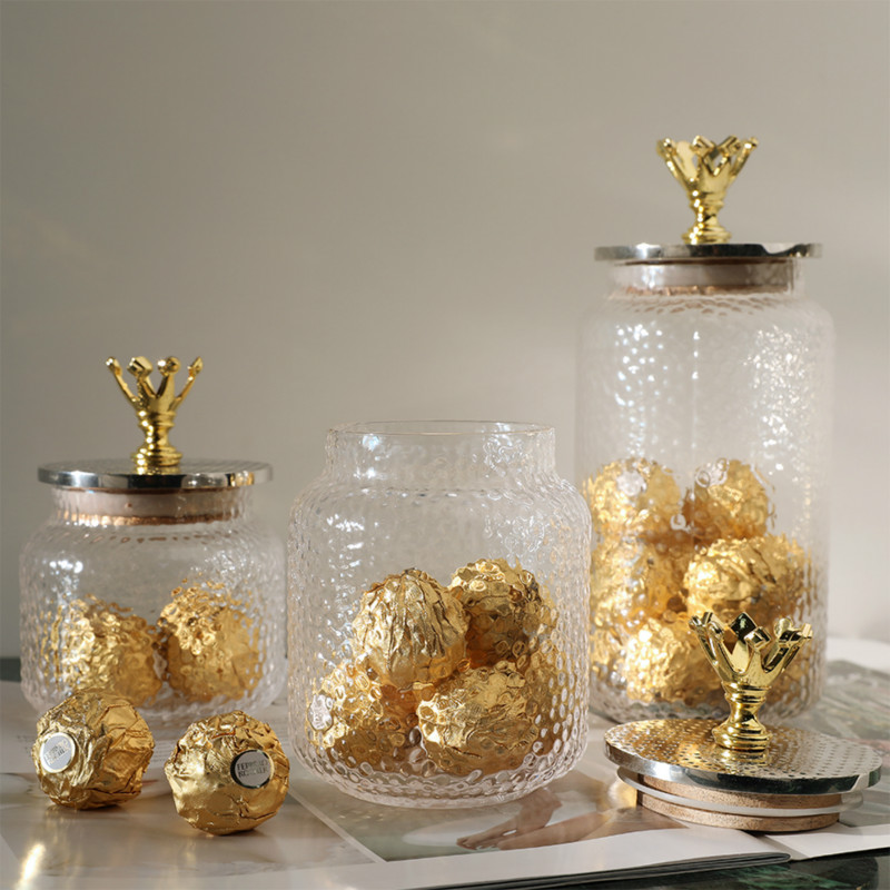 Glass Jars Dust-proof Transparent Storage Can with Cover Candy Glass Bottles Containers Sealed Tea Coffee Storage Tank