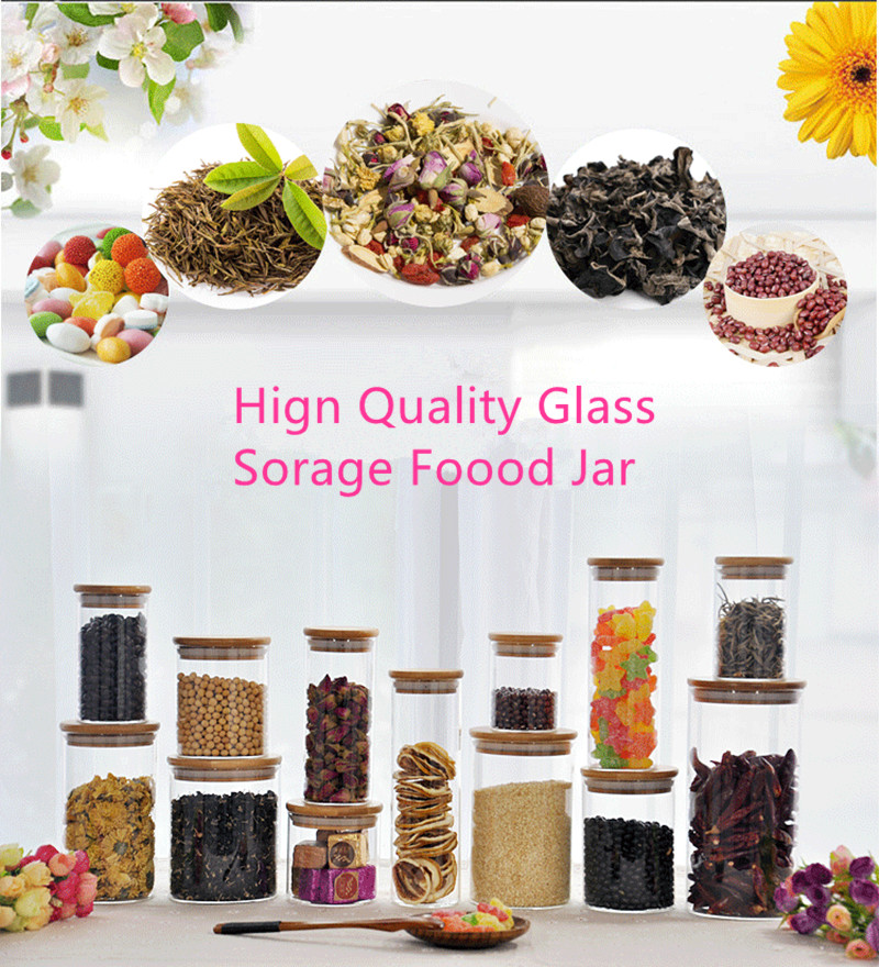 Glass Jars For Storage Food Storage Jars With Wood Bamboo Lid Cork Glass Food Storage Jar With Stainless Steel Lid