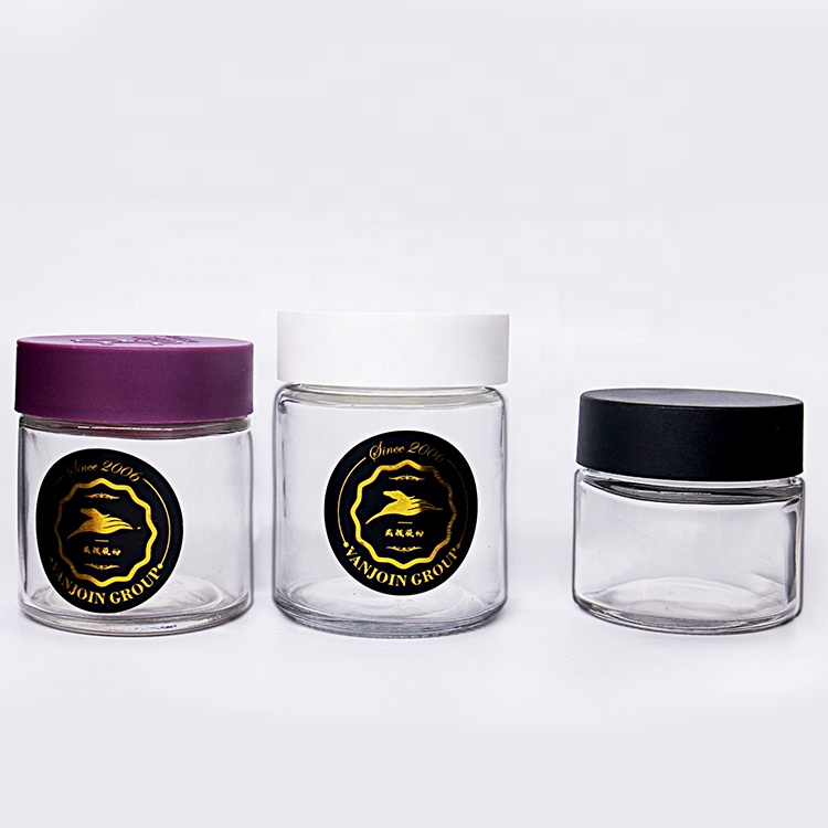Glass Jars Glass Round Shape Jars With Child Resistant Lid