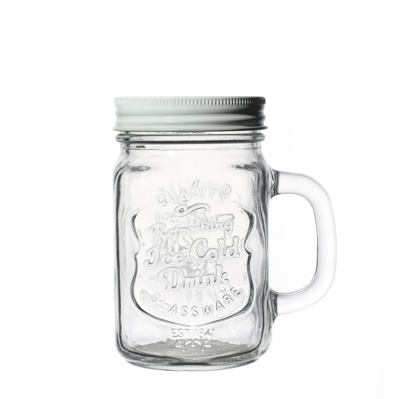 Glass Jars Manufacturer Food Flint Hot Sale Empty Storage Glass Jar with Handle