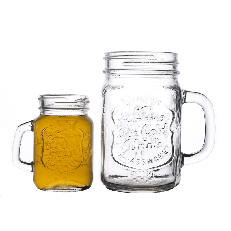 Glass Jars Manufacturer Food Flint Hot Sale Empty Storage Glass Jar with Handle