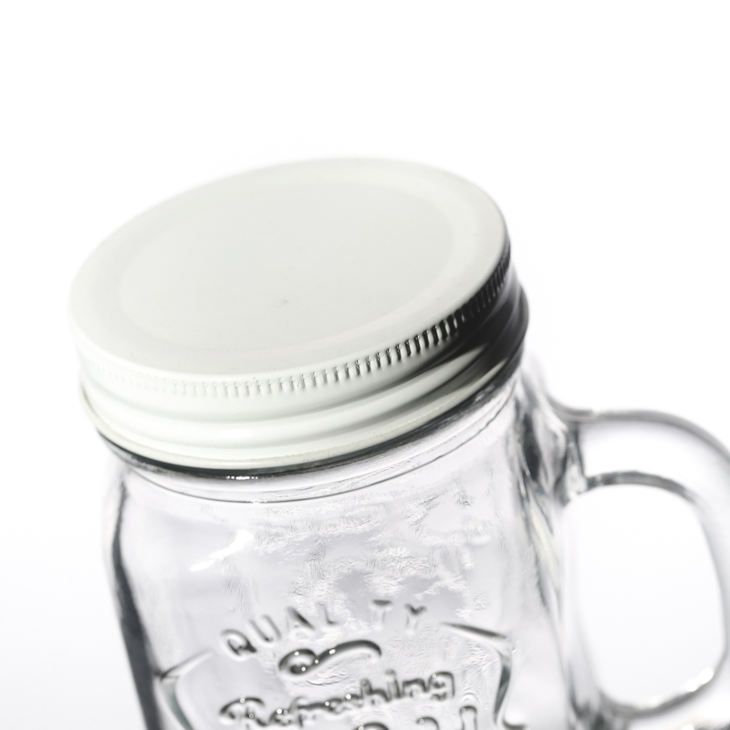Glass Jars Manufacturer Food Flint Hot Sale Empty Storage Glass Jar with Handle