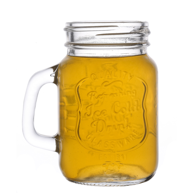 Glass Jars Manufacturer Food Flint Hot Sale Empty Storage Glass Jar with Handle