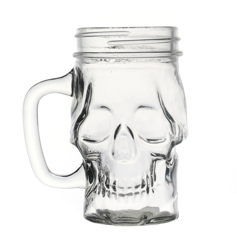 Glass Jars Suppliers Storage Skeleton-Shaped Food Jar Glass with Handle