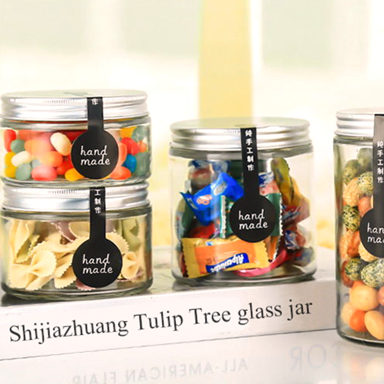 Glass Jars Wholesale Clear Glass Round Honey /Jam Jar/Bottle With Screw Metal Lid 730/500/390/380/280/250/200/180/150ml