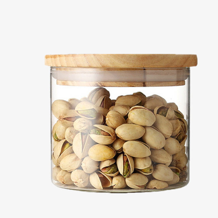 Glass Kitchen Canisters Clear Glass Food Storage Jar With Airtight Bamboo