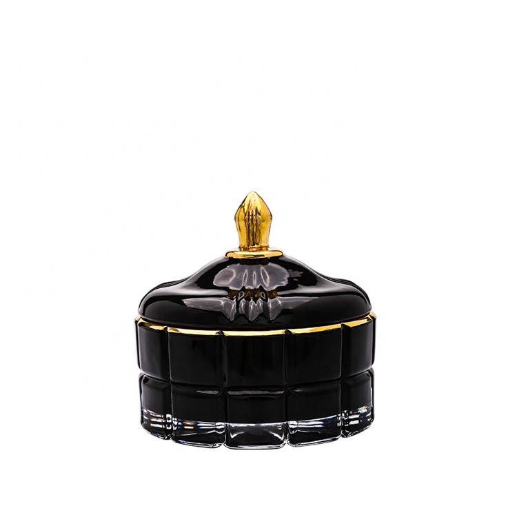 Glass Lid Cotton Swabs Container set of 1 Holder Vanity Canister Jar