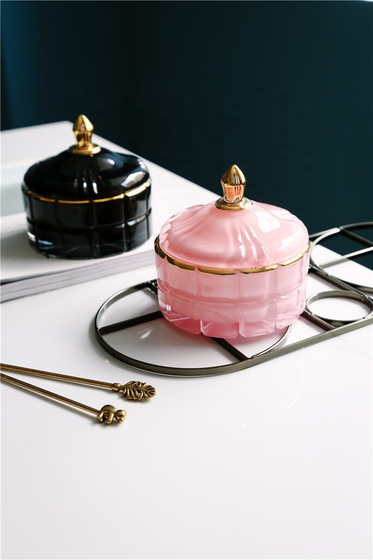 Glass Lid Cotton Swabs Container set of 1 Holder Vanity Canister Jar