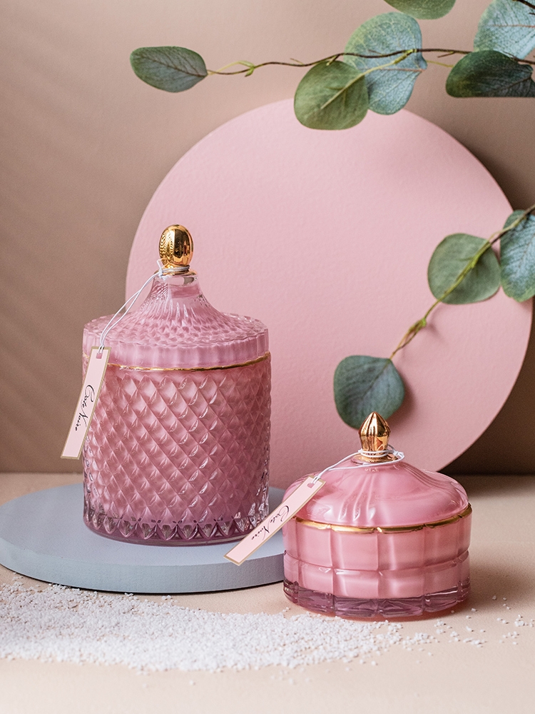 Glass Lid Cotton Swabs Container set of 1 Holder Vanity Canister Jar