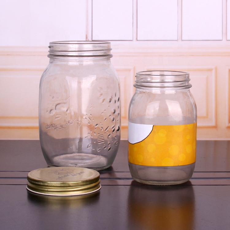 Glass Mason jar 1500ml wide mouth glass food storage Canisters square Pot Glass Storage jar