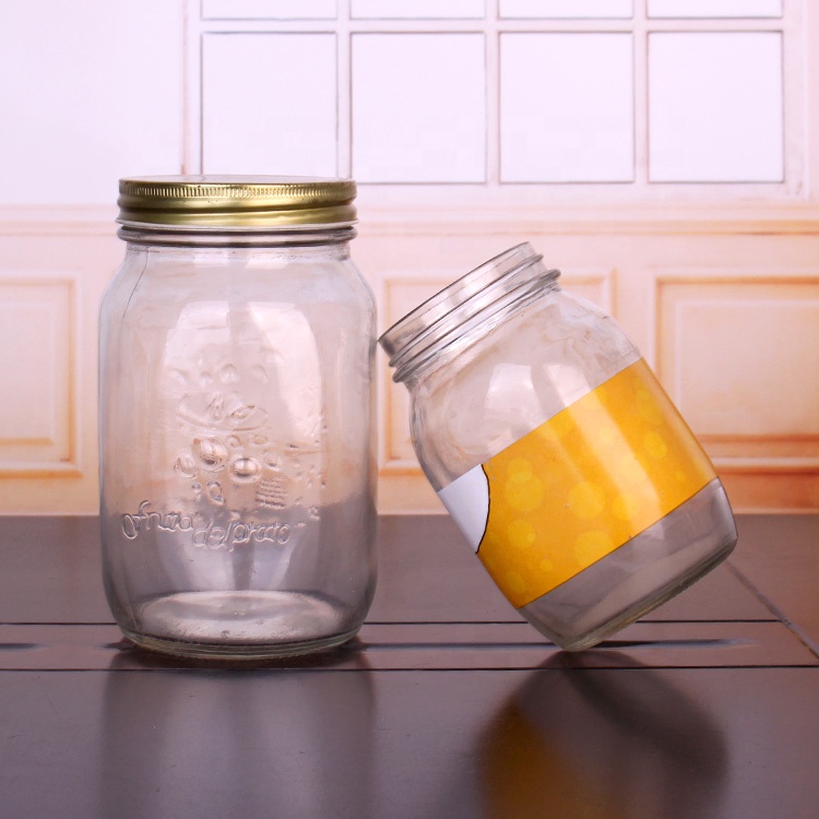 Glass Mason jar 1500ml wide mouth glass food storage Canisters square Pot Glass Storage jar