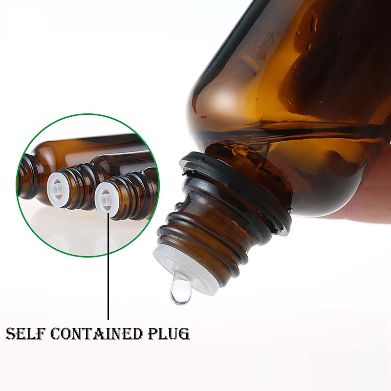 Glass Material Amber Essential Oil Glass Bottle 10ml With Anti-theft Cap