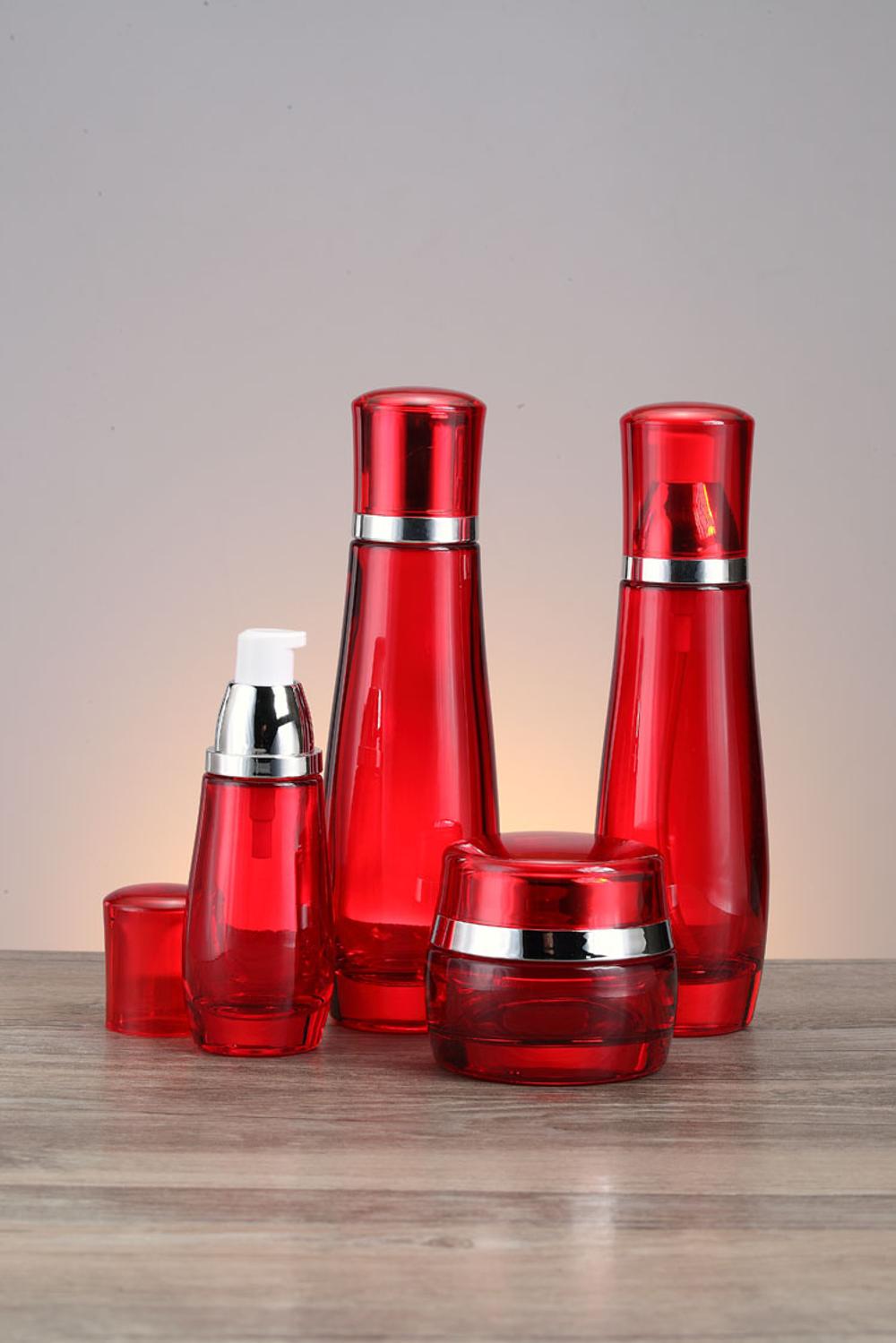 Glass Material and Cosmetic Use glass bottle with plastic cap