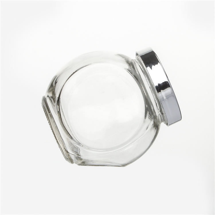 Glass Material and Eco-Friendly Feature unique design glass storage jar with metal screw lid