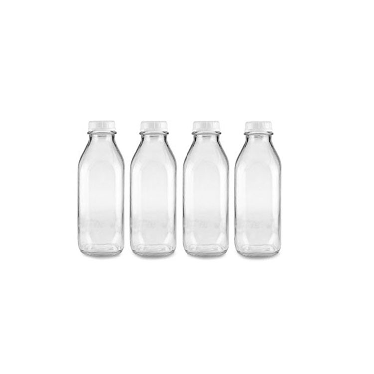 Glass Milk Bottle with Lid - 33.5 oz