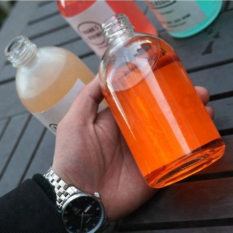 Glass Milk Juice Beverage alcoholic Bottle16oz