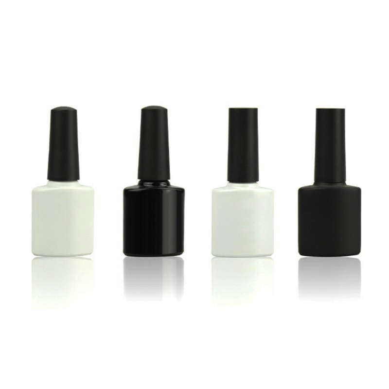 Glass Nail Polish Bottle Square 15ml with Black Plastic Cap