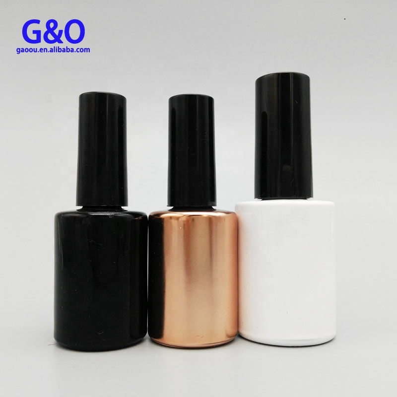 Glass Nail Polish Bottle Square 15ml with Black Plastic Cap