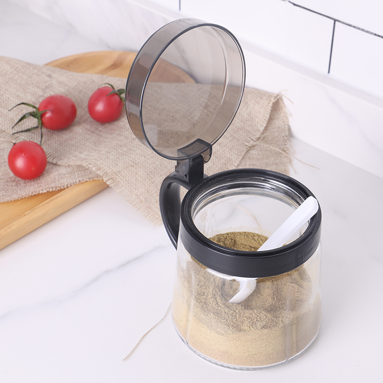Glass Oil Pot Dispenser,Kitchen Cooking Oil Dispenser Auto Flip Olive Oil Glass Bottle Non-Slip Handle