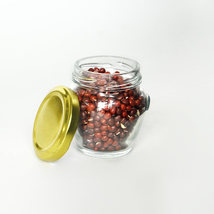 Glass Orcio Jars 106ml 212ml 314ml 580ml For Butter Honey Jam Pickles Storage With Metal Lid