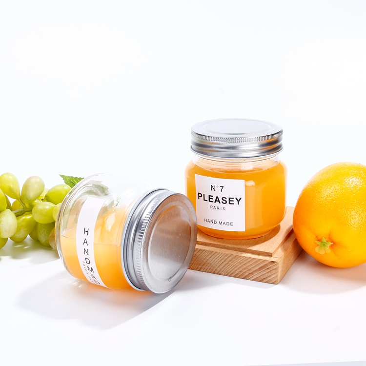 Glass Package Factory Customized 50ml Mini Glass Jar Glass Honey Jar With Aluminium Lid
