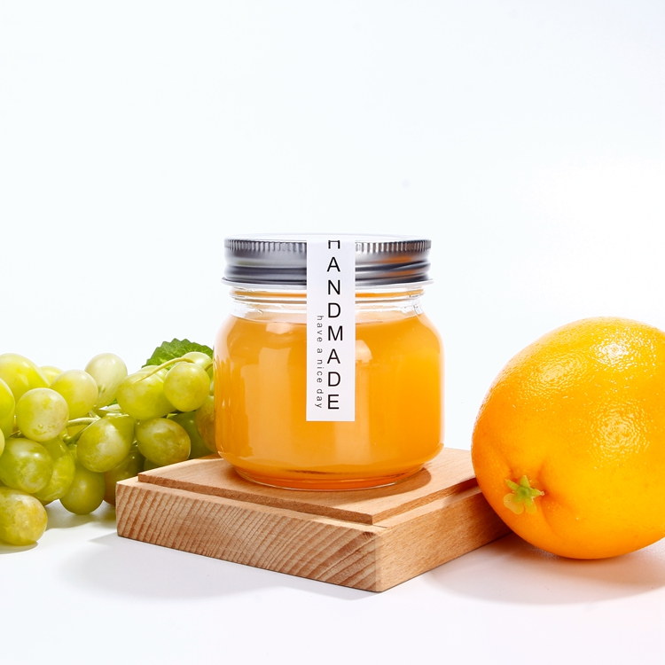 Glass Package Factory Customized 50ml Mini Glass Jar Glass Honey Jar With Aluminium Lid