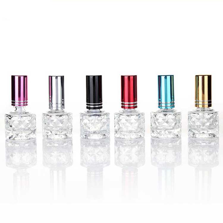 Glass Perfume Bottle Cap 8ml Crystal Essential Oil Nail Polish Aluminium Screen Printing Personal Care