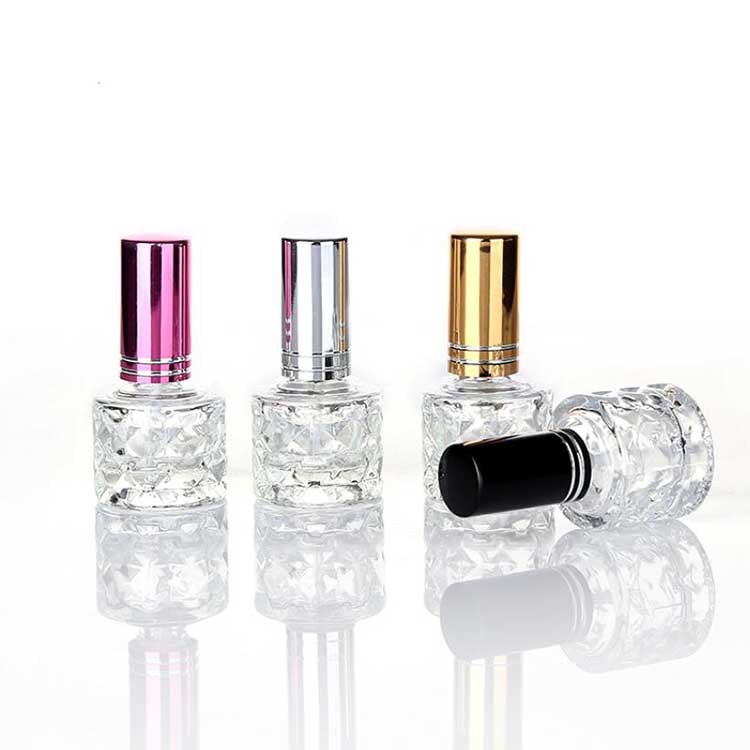 Glass Perfume Bottle Cap 8ml Crystal Essential Oil Nail Polish Aluminium Screen Printing Personal Care