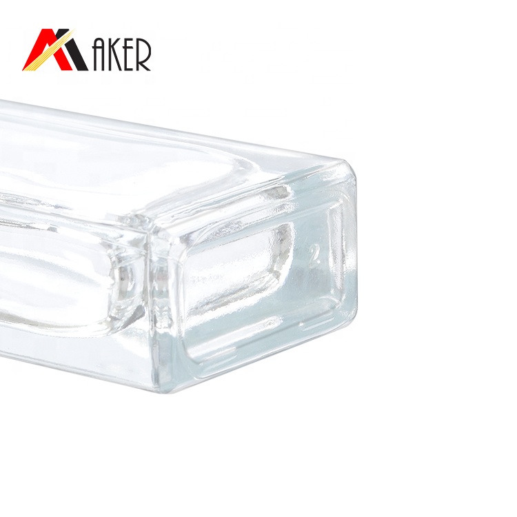Glass Perfume Bottle Mist Sprayer Manufacturer 50ml Square Clear Crystal with Gold Aluminum Crystal White Material Personal Care