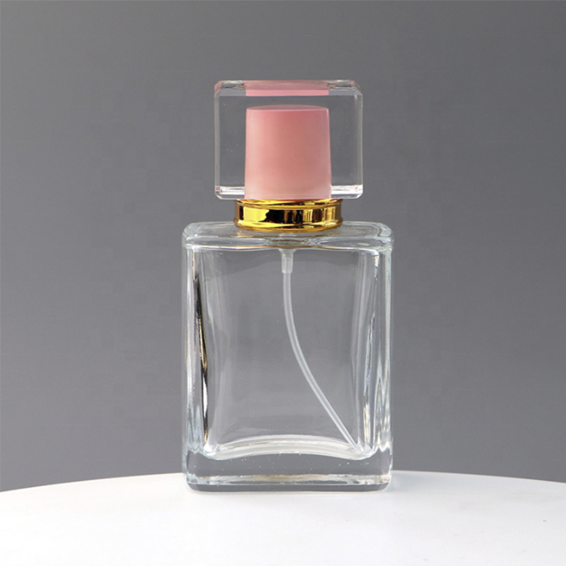 Glass Perfume Empty Spray Bottles Gold Cap Refillable Luxury Wholesale Square 50ml Red Pink Black PUMP Sprayer Perfume Packing