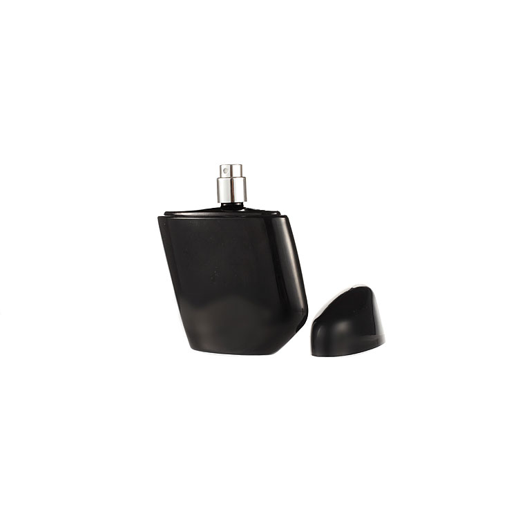 Glass Perfume Spray Bottle Special Design Cap Most Popular 100ml Fancy Design Black with Black PUMP Sprayer Personal Care