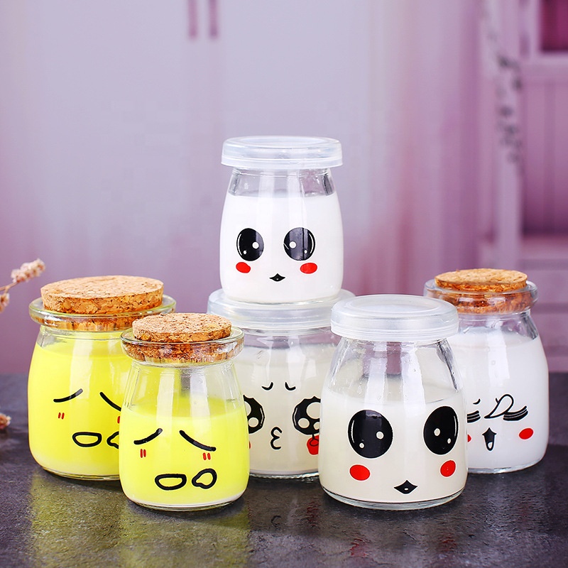 Glass Pudding Jar Pudding Bottle Milk Bottle Fruits Yoghurt Muse Bottle 100ml 150ml 200ml Screw Cap Eye Drop Pharmaceutical