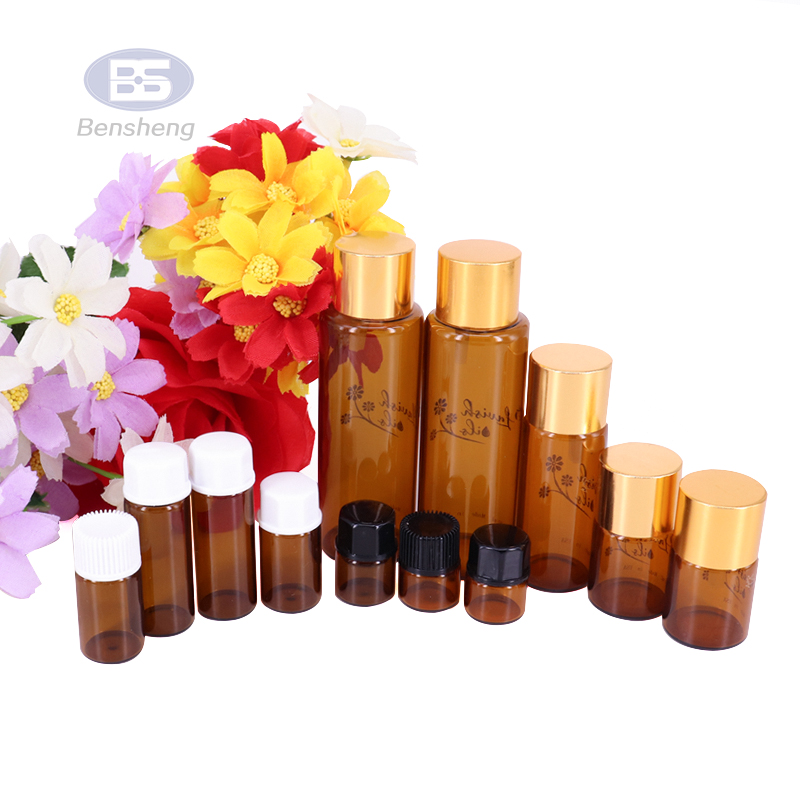 Glass Roll on Bottle Glass Jars and Bottle Sample Essential Oil Vials with Roller Metal Ball
