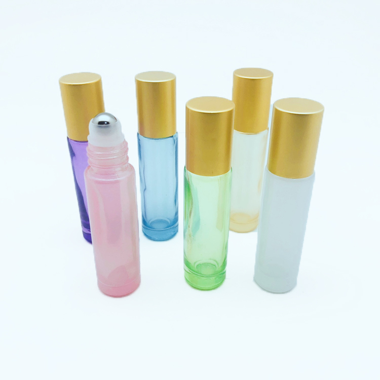 Glass Roller Bottle Eye Essential Oil Anhidrotic Fragrance Perfume Roll-on Bottle Pink Green Purple Screen Printing